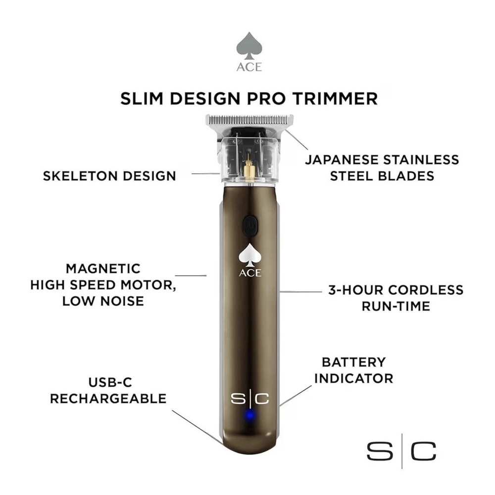 StyleCraft ACE Rechargeable Cordless Precision Hair Trimmer (SC404B)